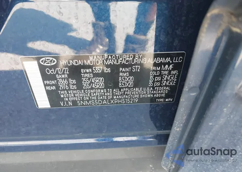 2023 Hyundai Santa Fe Calligraphy из США, поврежденный, VIN 5NMS5DALXPH515219